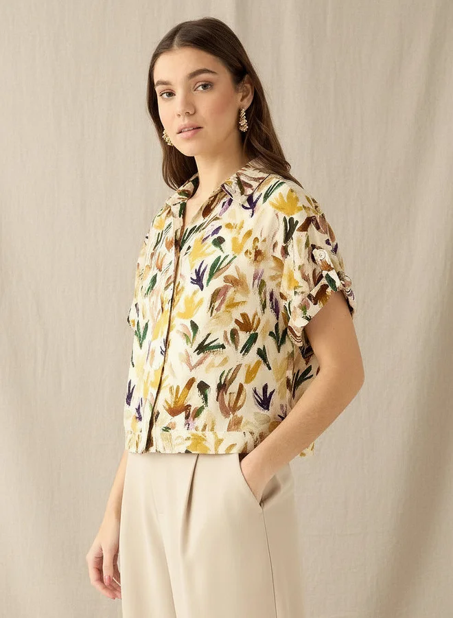 سبلاش فيڤ Printed Cropped Shirt